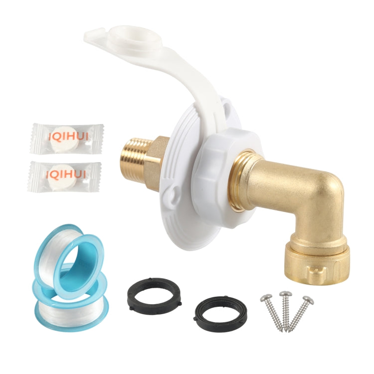 Brass Water Inlet Check Valve For Yacht RV With Adapter(White) - Marine Accessories & Parts by PMC Jewellery | Online Shopping South Africa | PMC Jewellery | Buy Now Pay Later Mobicred