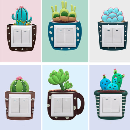 Luminous Three-dimensional Cactus Switch Sticker Socket Panel Cover Decor, Style: Winter Beauty - Sticker by PMC Jewellery | Online Shopping South Africa | PMC Jewellery | Buy Now Pay Later Mobicred