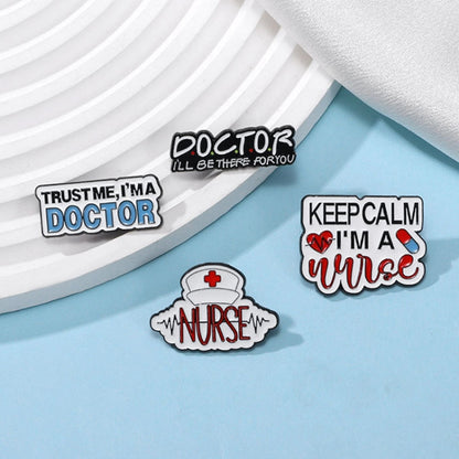 CZ0652-3 Medical Series Metal Badge Alphabetical Nurse Doctor Brooch Alloy Enamel Pins Corsage - Brooches by PMC Jewellery | Online Shopping South Africa | PMC Jewellery | Buy Now Pay Later Mobicred