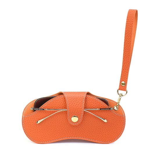 Portable Anti-Scratch And Wear-Resistant PU Leather Eyeglasses Bag Sunglasses Storage Case, Style: Handle Model Orange - Eyeglass Storages by PMC Jewellery | Online Shopping South Africa | PMC Jewellery | Buy Now Pay Later Mobicred