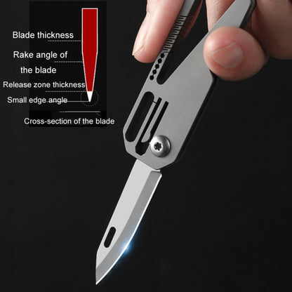 Multifunctional Titanium Keychain Outdoor Portable Defense Mini Folding Knife, Style: With Steel Ring - Key Rings by PMC Jewellery | Online Shopping South Africa | PMC Jewellery | Buy Now Pay Later Mobicred