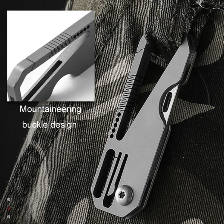 Multifunctional Titanium Keychain Outdoor Portable Defense Mini Folding Knife, Style: With 2 Titanium Ring - Key Rings by PMC Jewellery | Online Shopping South Africa | PMC Jewellery | Buy Now Pay Later Mobicred