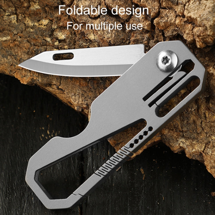 Multifunctional Titanium Keychain Outdoor Portable Defense Mini Folding Knife, Style: With 2 Titanium Ring - Key Rings by PMC Jewellery | Online Shopping South Africa | PMC Jewellery | Buy Now Pay Later Mobicred