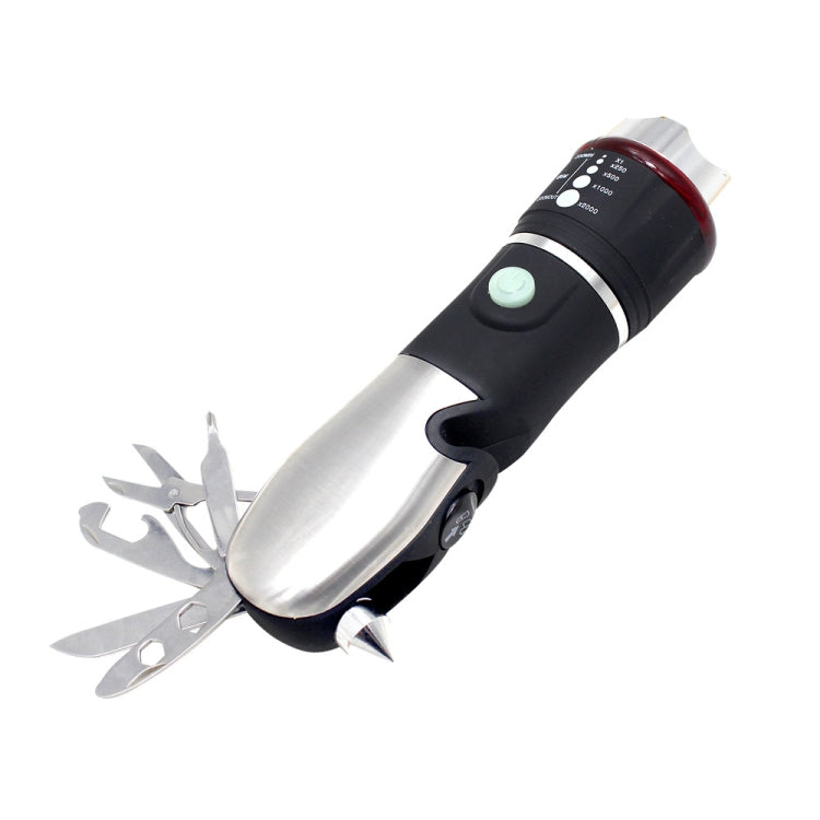 Outdoor Window Breaking Escape Safety Hammer Emergency Flashlight(Black White) - Emergency Hammer by PMC Jewellery | Online Shopping South Africa | PMC Jewellery | Buy Now Pay Later Mobicred