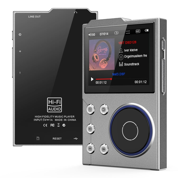 2.4 inch HIFI Bluetooth Music Player DSD256 Mastering Sound Quality Walkman, Memory: 16GB+16GB(Gray) - MP3 Player by PMC Jewellery | Online Shopping South Africa | PMC Jewellery | Buy Now Pay Later Mobicred