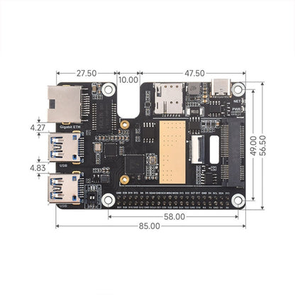 Waveshare For Raspberry Pi 5 PCIe to MiniPCIe / Gigabit Ethernet / USB 3.2 Gen1 HAT, Spec: SIM7600G-H - Raspberry Pi Accessories by Waveshare | Online Shopping South Africa | PMC Jewellery | Buy Now Pay Later Mobicred