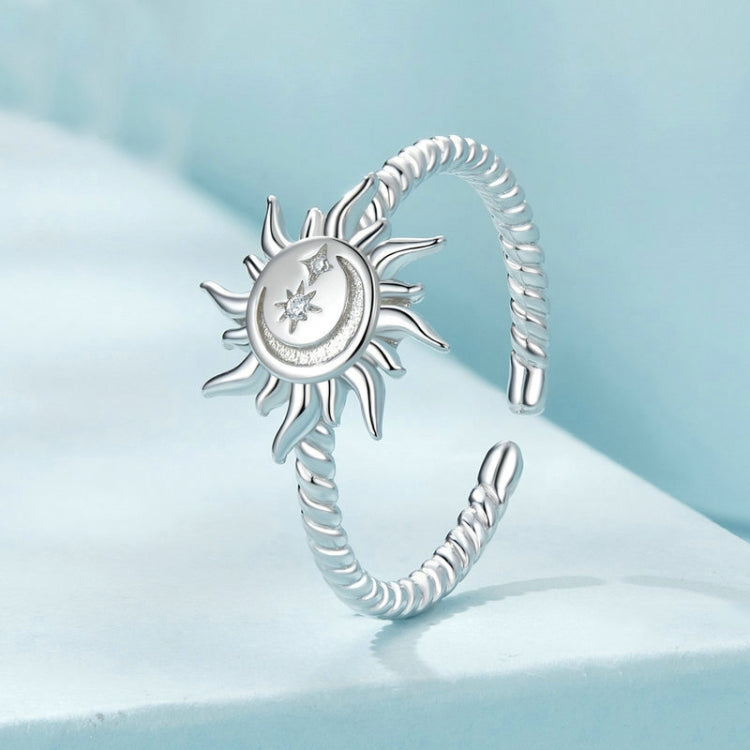 S925 Sterling Silver Warm Sun Adjustable Open Ring(SCR1038-E) - Rings by PMC Jewellery | Online Shopping South Africa | PMC Jewellery | Buy Now Pay Later Mobicred