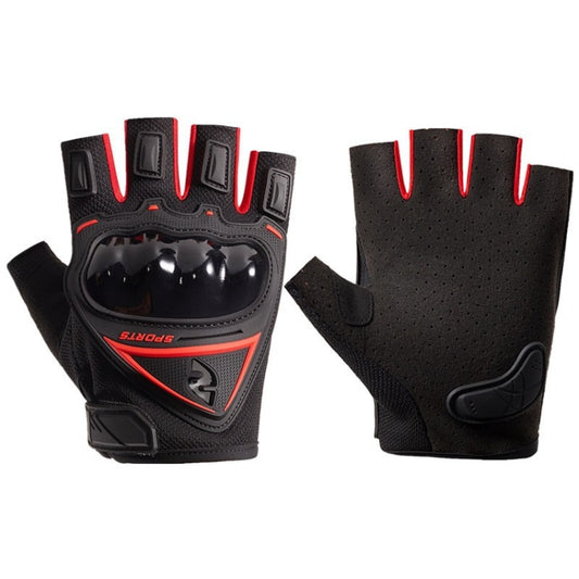 Motorcycle Protection Half Finger Gloves Men Outdoor Riding Sports Tactical Hiking Gloves, Size: Average(Red) - Safety Gloves by PMC Jewellery | Online Shopping South Africa | PMC Jewellery | Buy Now Pay Later Mobicred