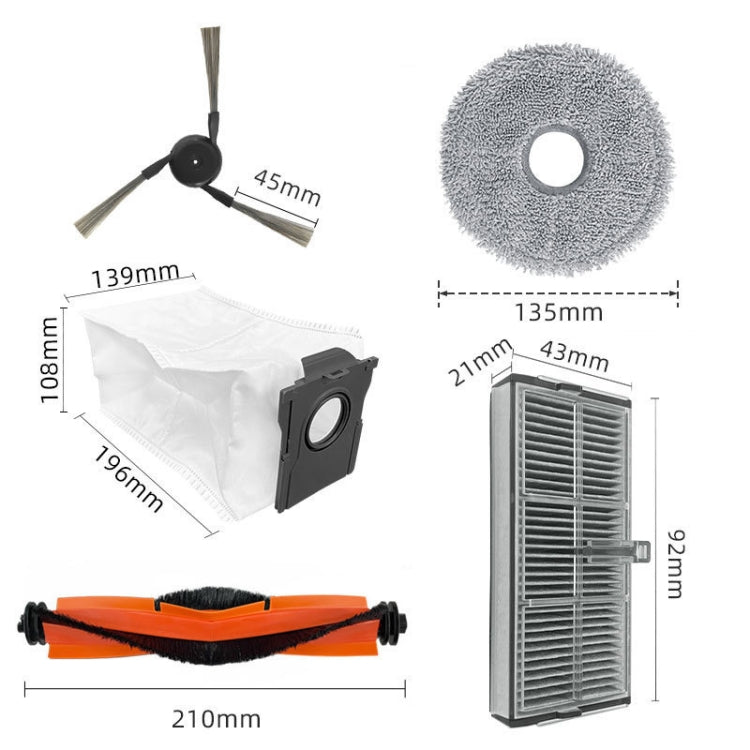 For Dreame X40 Pro / X40 Ultra Robot Vacuum Replacement, Spec: Bristle Brush - For Xiaomi Accessories by PMc TechLife | Online Shopping South Africa | PMc TechLife | Buy Now Pay Later Mobicred