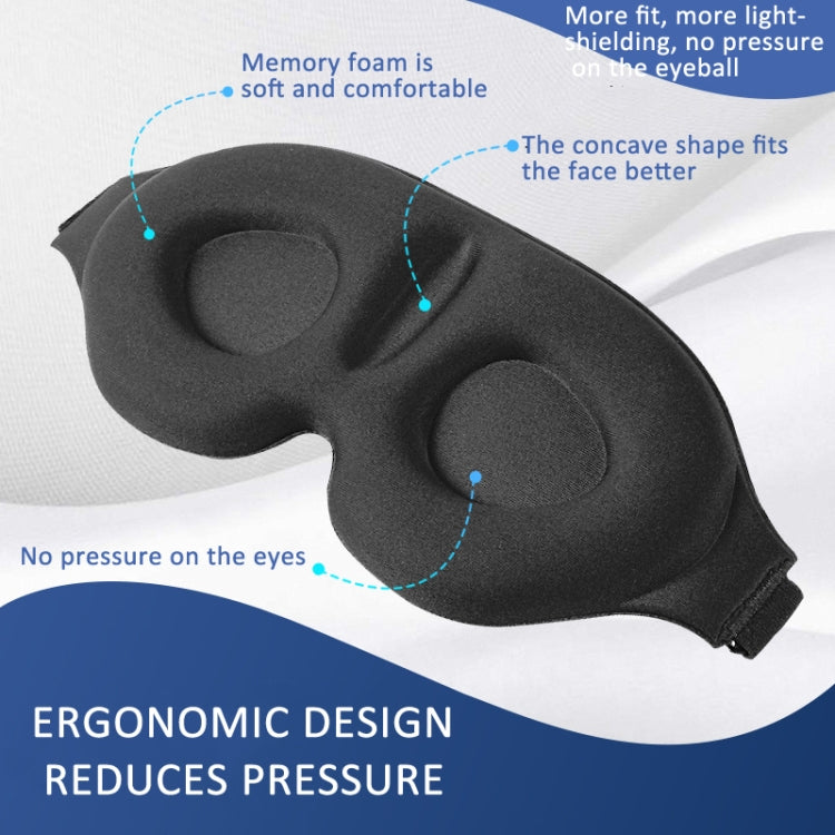 4 In 1 3D Sleep Eye Mask Memory Foam Non-pressure Shading Sleeping Blindfold(Black) - free shipping - PMC TechLife - Order now!
