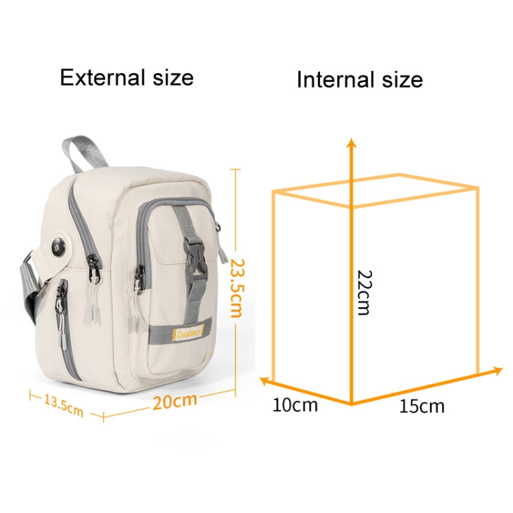 Cwatcun D155 Shoulder Casual Microslr Camera Storage Bag Lightweight Digital Photography Bag(Beige) - free shipping - PMC TechLife - Order now!