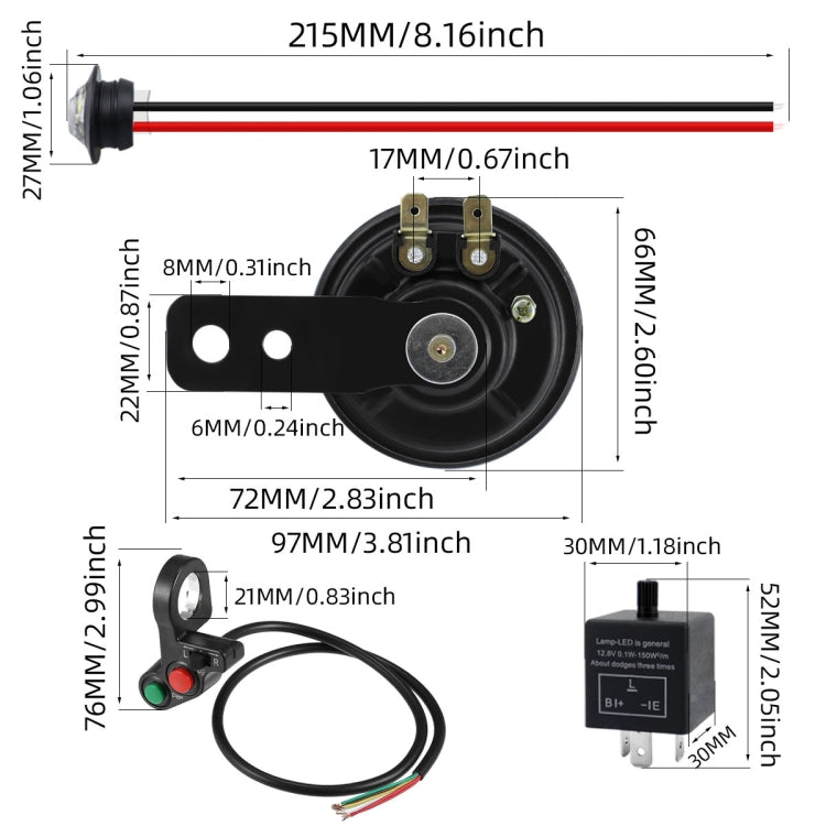 3 In 1 ATV Motorcycle Turn Signal LED Light Horn Kit - Electrical Instruments by PMC Jewellery | Online Shopping South Africa | PMC Jewellery | Buy Now Pay Later Mobicred