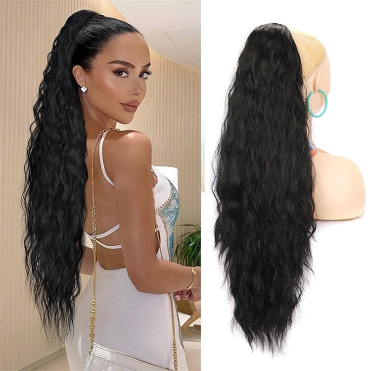 Ladies Extended Woolly Curly Rope Pulling Mesh Ponytail Wig, Color: 1B# - free shipping - PMC TechLife - Order now!