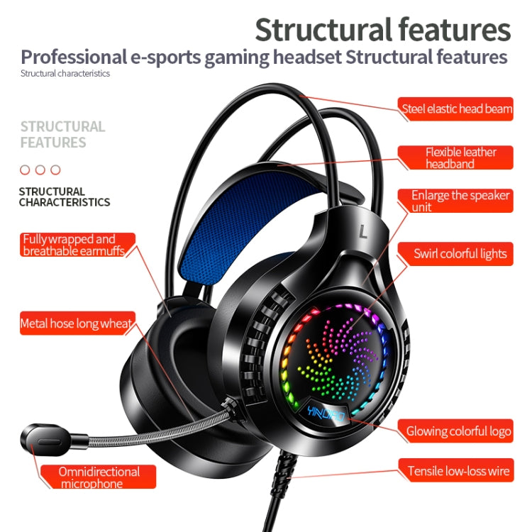 YINDIAO Q7 Colorful Light Computer Wired Headset USB Gaming Headset Dual 3.5mm + USB White - free shipping - PMC TechLife - Order now!