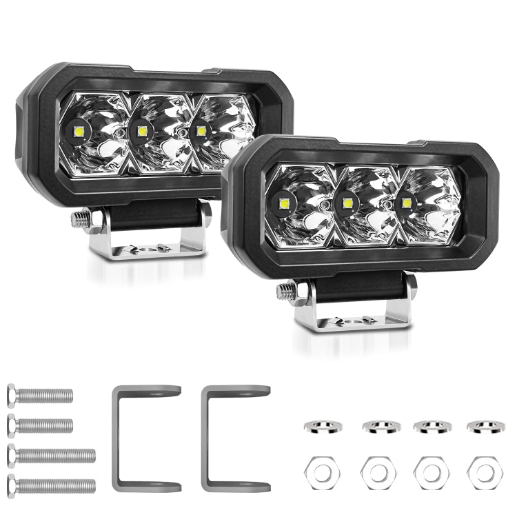 E23 40W 9V-30V 5 Inch Waterproof 3-Eye Headlight(Floodlight White Light) - free shipping - PMC Jewellery - Order now!