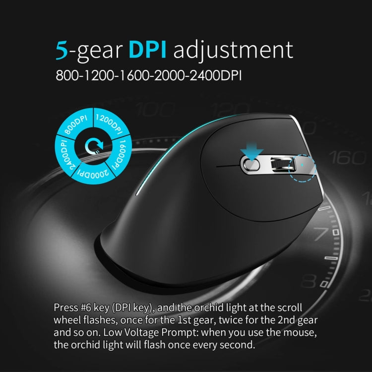 ZELOTES F36 9-Keys Vertical Grip Ergonomic Programming Dual Bluetooth + 2.4G Wireless Mouse(White) - Wireless Mice by ZELOTES | Online Shopping South Africa | PMC TechLife | Buy Now Pay Later Mobicred
