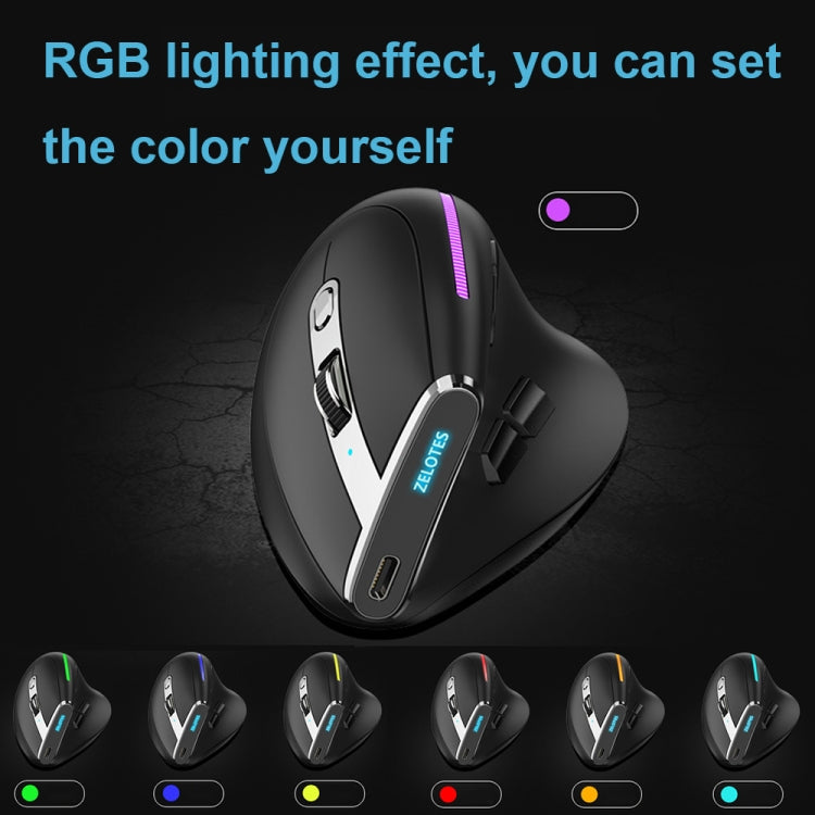 ZELOTES F36 9-Keys Vertical Grip Ergonomic Programming Dual Bluetooth + 2.4G Wireless Mouse(White) - Wireless Mice by ZELOTES | Online Shopping South Africa | PMC TechLife | Buy Now Pay Later Mobicred