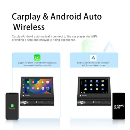 1+32G 7-Inch Single Din Android 10.0 Carplay Screen With GPS Navigation/Bluetooth/Mirror Link/DVR Input, Spec: With 4-light Camera - Car Monitor by PMC Jewellery | Online Shopping South Africa | PMC Jewellery | Buy Now Pay Later Mobicred