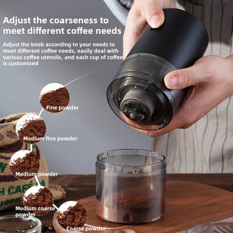 USB Rechargeable Adjustable Coarse and Fine Household Portable Electric Coffee Bean Grinder(White) - free shipping - PMC TechLife - Order now!