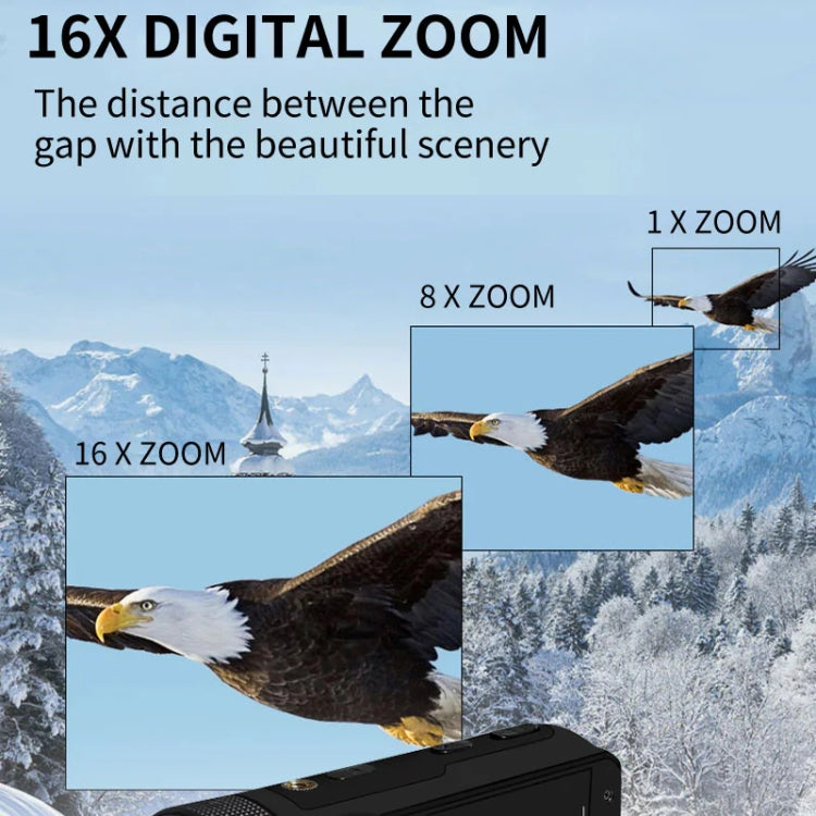 16MP 16X Digital Zoom Vlogging Camera Video Camcorder with 2.4 Inch Flip Screen, Spec: With Wide Angle & Mic AU Plug - Video Cameras by PMC TechLife | Online Shopping South Africa | PMC TechLife | Buy Now Pay Later Mobicred