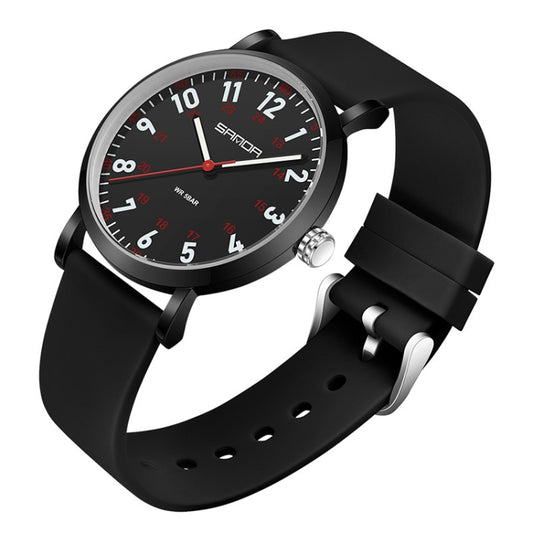 SANDA Quartz Watch Simple Temperament Casual Women Watch(Black) - Silicone Strap Watches by SANDA | Online Shopping South Africa | PMC Jewellery | Buy Now Pay Later Mobicred