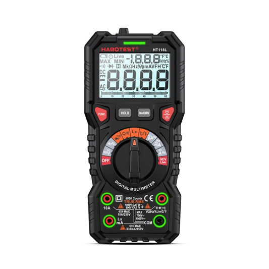 HABOTEST HT118L Mini High Precision Intelligent Anti-Burning Electrician Multimeter(Black) - Digital Multimeter by HABOTEST | Online Shopping South Africa | PMC Jewellery | Buy Now Pay Later Mobicred