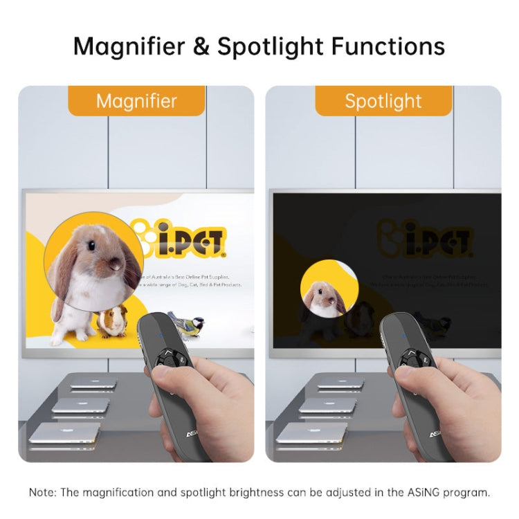 ASiNG A81 PPT Page Turning Clicker With Timing Function & 32G 3-in-1 USB Receiver, Color: Green Light - free shipping - PMC TechLife - Order now!