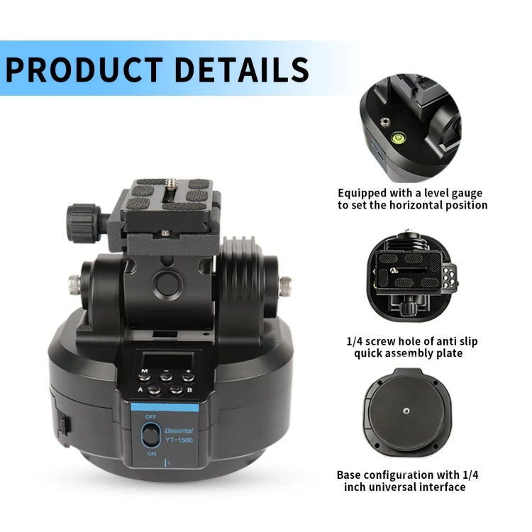 Desiontal YT-1500 Electric Gimbal Mobile Camera Live Streaming Panoramic Stabiliser With Rocker Rotation(Standard) - free shipping - PMC TechLife - Order now!