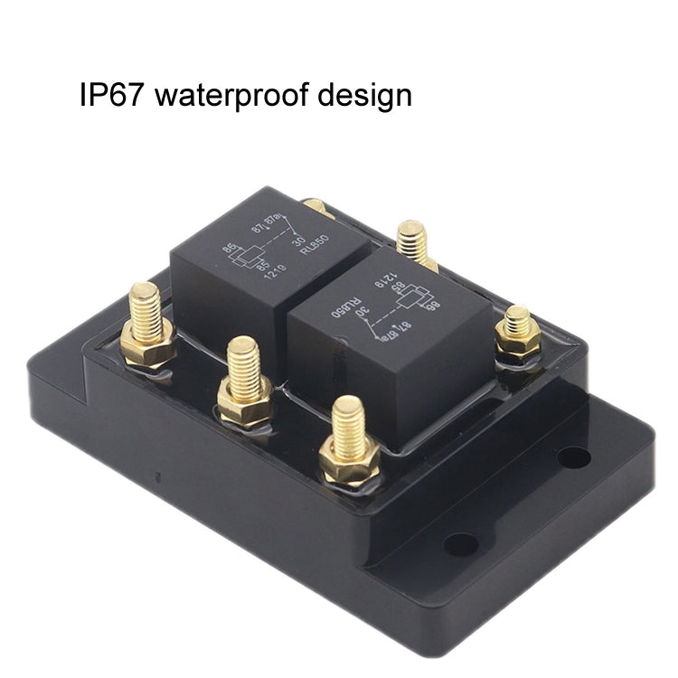 12V80A Automotive Relay Module Waterproof Fuse Box(Black) - Relays by PMC Jewellery | Online Shopping South Africa | PMC Jewellery | Buy Now Pay Later Mobicred