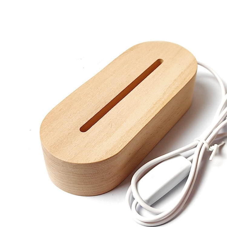 LED Light Solid Wood Luminous Base for Resin Art Acrylic Glass Lights Oval  15cm(Warm Light) - free shipping - PMc TechLife - Order now!