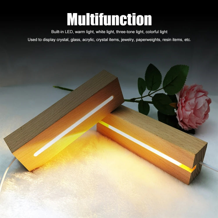 LED Light Solid Wood Luminous Base for Resin Art Acrylic Glass Lights Oval  15cm(Warm Light) - free shipping - PMc TechLife - Order now!