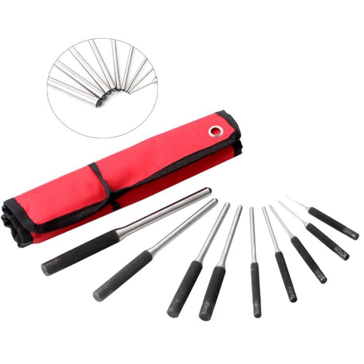 9-in-1 Heavy Duty Roll Pin Punch Set Round Punch Removal Tools, Spec: with Hammer - free shipping - PMc TechLife - Order now!