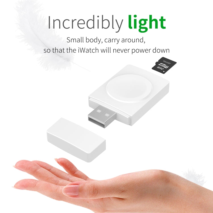 S02 For Apple Watch Series USB Magnetic Watch Wireless Charger With Card Reader Function(White) - Charger / Holder by PMC TechLife | Online Shopping South Africa | PMC TechLife | Buy Now Pay Later Mobicred