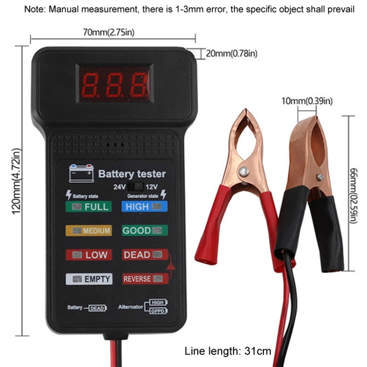 12/24V Battery Tester Car Battery Checker Electricity Capacity Tester - Electronic Test by PMC TechLife | Online Shopping South Africa | PMC TechLife | Buy Now Pay Later Mobicred