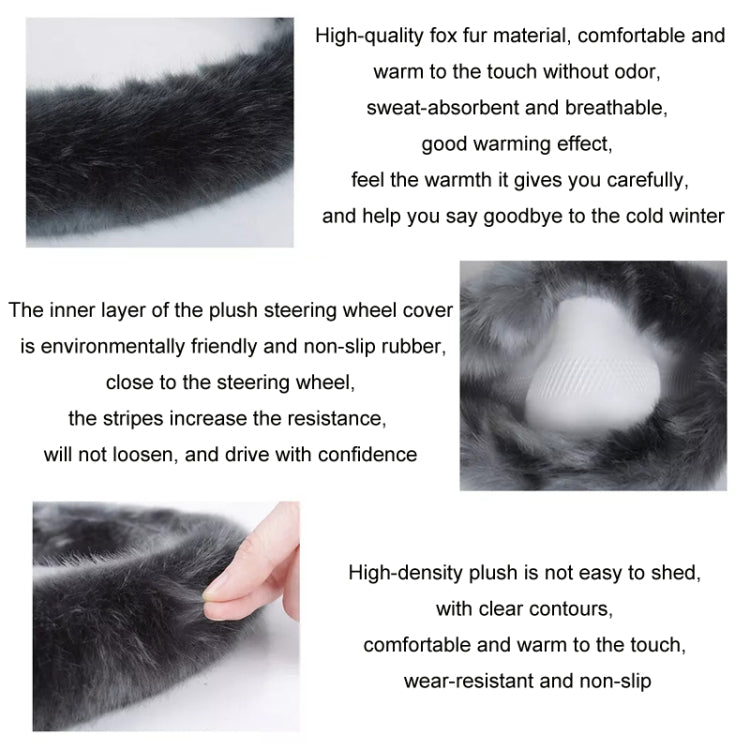 38cm Car Steering Wheel Winter Warm Short Plush Cover(O-type Gray) - Steering Wheel Accessories by PMC TechLife | Online Shopping South Africa | PMC TechLife | Buy Now Pay Later Mobicred