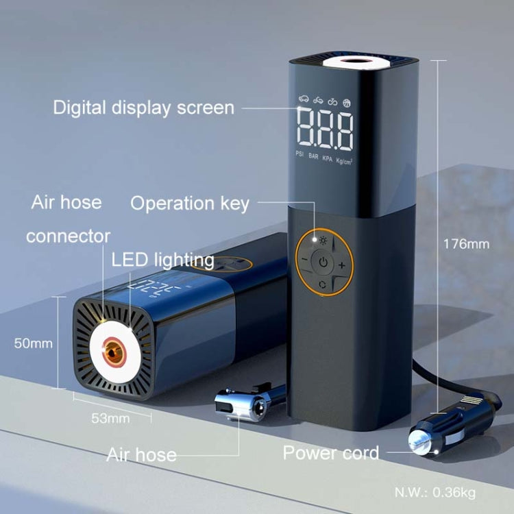 Car Portable Multifunctional Intelligent Digital Display Inflatable Pump(Black) - Inflatable Pump by PMC TechLife | Online Shopping South Africa | PMC TechLife | Buy Now Pay Later Mobicred