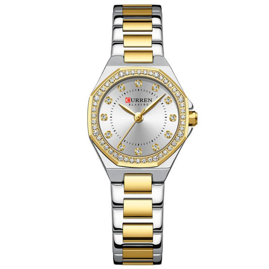 Curren Casual Steel Strap Luminous Women Watch, Color: Gold White - Metal Strap Watches by Curren | Online Shopping South Africa | PMC Jewellery | Buy Now Pay Later Mobicred