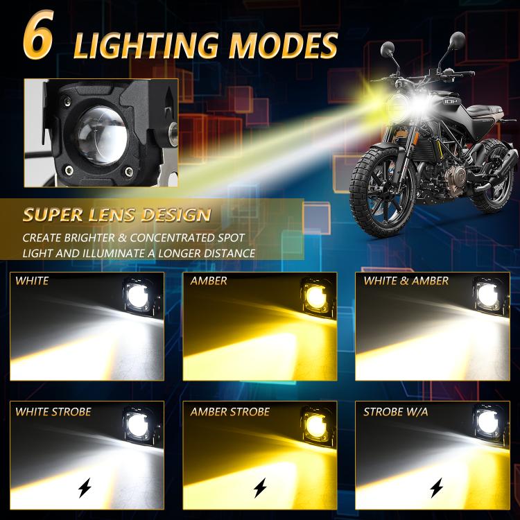 Motorcycle Spotlight Strobe 6 Modes With Control Cable Set(SK1 POR) - Headlights by PMc TechLife | Online Shopping South Africa | PMc TechLife | Buy Now Pay Later Mobicred