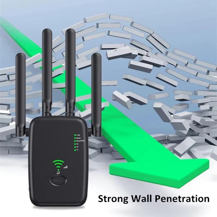 Urant U11 300Mbps 2.4G Wireless Repeater WiFi Signal Amplifier Support WPS Quick Setting UK Plug Black - Broadband Amplifiers by Urant | Online Shopping South Africa | PMC TechLife | Buy Now Pay Later Mobicred