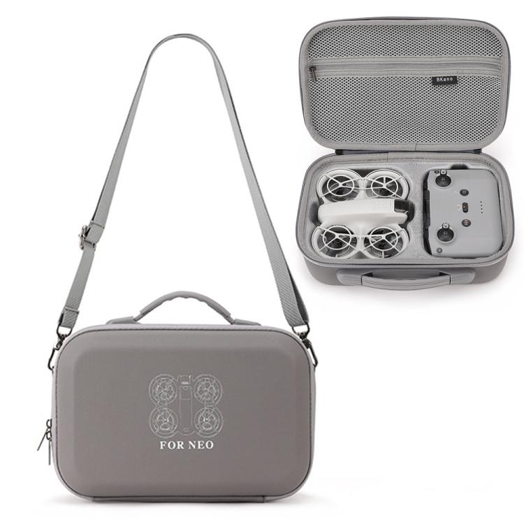 For DJI Neo BKANO NE-010 PU Storage Bag Hard Case Shoulder Bag(Gray) - free shipping - PMC TechLife - Order now!