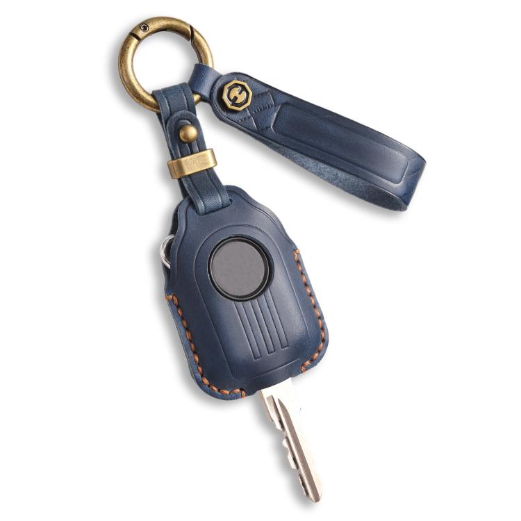 Hallmo For Peugeot Django 150 Motorcycle Natural Cowhide Key Protective Cover(Blue) - free shipping - PMc TechLife - Order now!