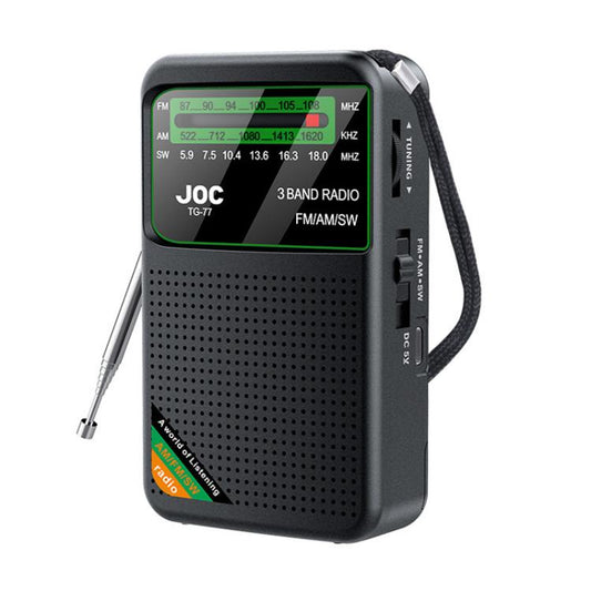 JOC TG-77 Mini FM / AM / SW Portable Full-Band Full-Channel Radio(Black) - Radio Player by JOC | Online Shopping South Africa | PMC Jewellery | Buy Now Pay Later Mobicred