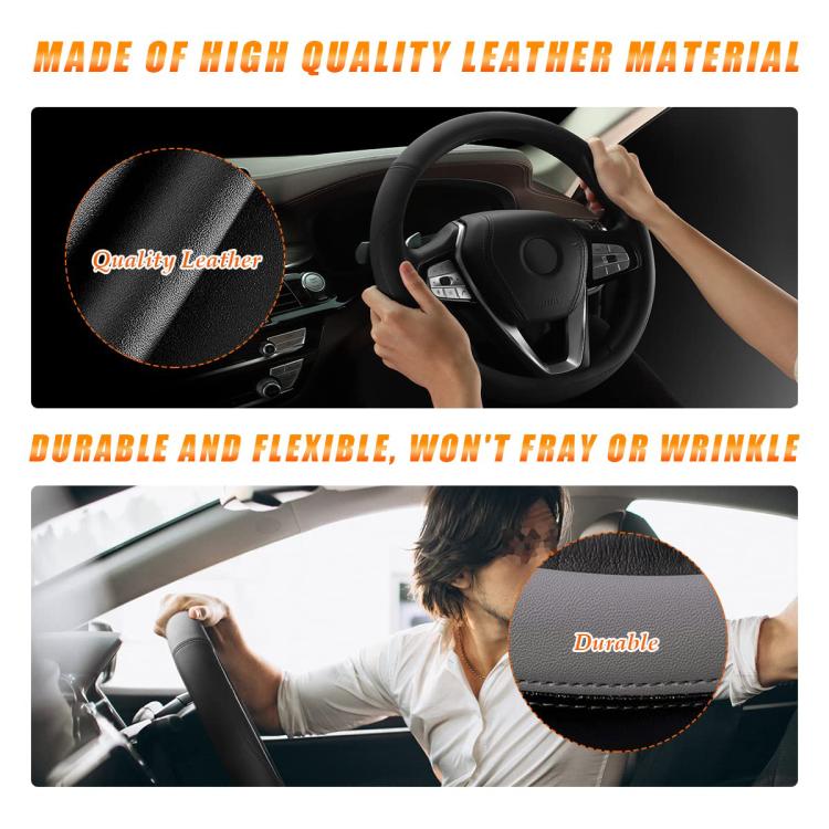 38cm Cars Universal Microfiber Steering Wheel Cover(Black) - Steering Wheel Accessories by PMc TechLife | Online Shopping South Africa | PMc TechLife | Buy Now Pay Later Mobicred