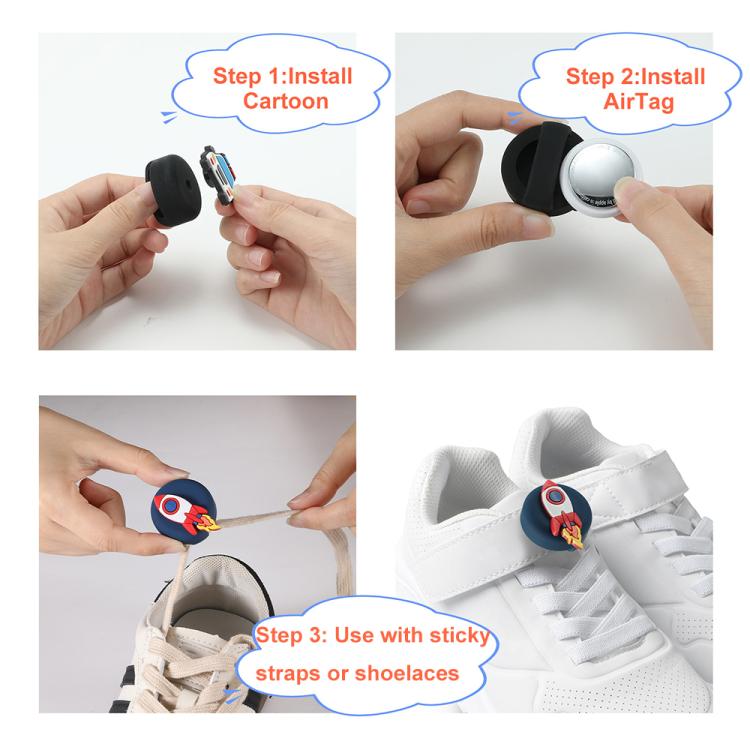 5pcs /Pack For Airtag Children Shoelace Fixed Locator Silicone Protective Cover(Little Dinosaur) - free shipping - PMc TechLife - Order now!