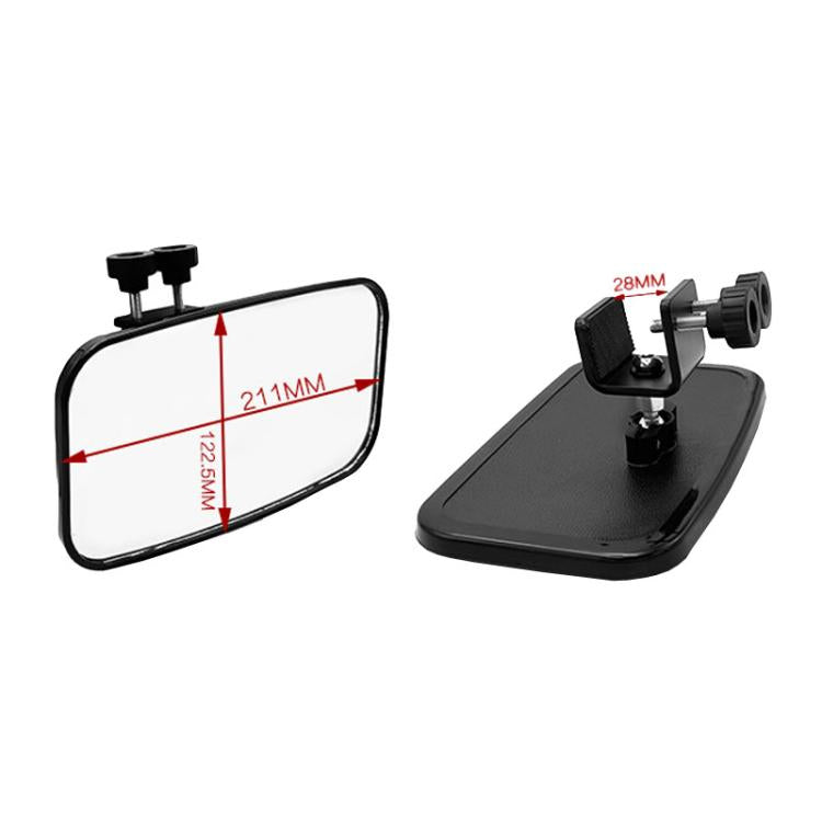 Universal Offshore Yacht Square Center Mirror Rearview Mirror Reflector(Black) - Side Mirrors by PMc TechLife | Online Shopping South Africa | PMc TechLife | Buy Now Pay Later Mobicred