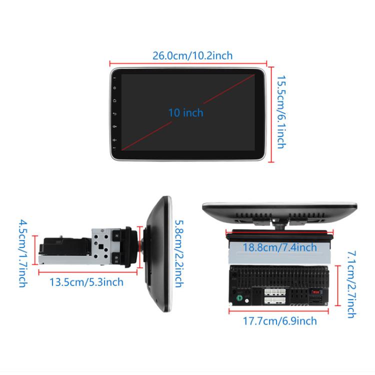 4+64G 10 Inch Android 13.0 Universal Player Car Reversing Center Control Integrated Machine(Standard) - Car MP3 & MP4 & MP5 by PMc TechLife | Online Shopping South Africa | PMc TechLife | Buy Now Pay Later Mobicred