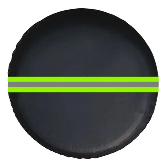 15inch Thickened Imitation Leather Car Tire Protector Spare Tire Cover With Reflective Stripes(FG-3 Green) - Window Foils & Solar Protection by PMC Jewellery | Online Shopping South Africa | PMC Jewellery | Buy Now Pay Later Mobicred