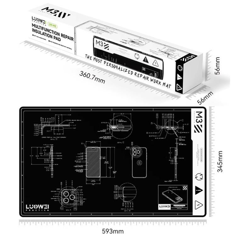 LUOWEI M3 27 inch Cell Phone Computer Repair Workbench Heat Insulation Mat High Temperature Resistant Odorless Silicone Mat - free shipping - PMC TechLife - Order now!