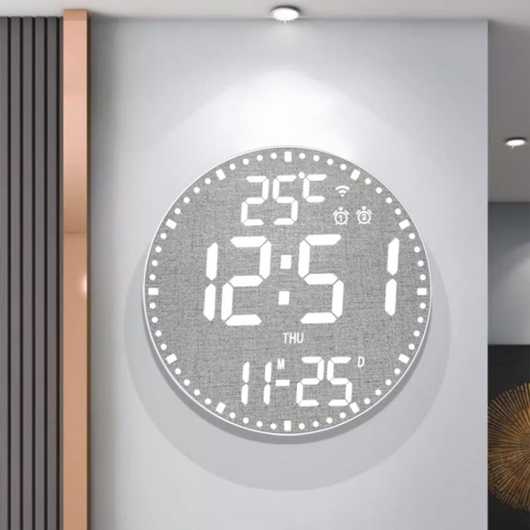 Wifi App Control LED Digital Wall Clock With RGB Light Multi-Functional Alarm Clock(White Shell Cloth Surface) - free shipping - PMc TechLife - Order now!