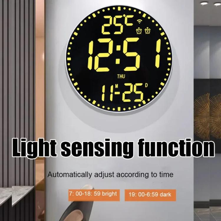 Wifi App Control LED Digital Wall Clock With RGB Light Multi-Functional Alarm Clock(Black Shell Black Surface) - free shipping - PMc TechLife - Order now!